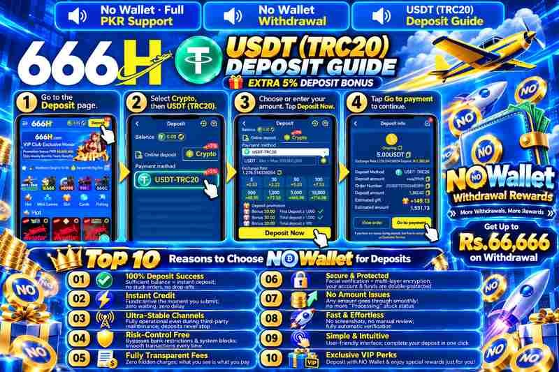 666H Game USDT TRC20 deposit guide with No Wallet and withdrawal information