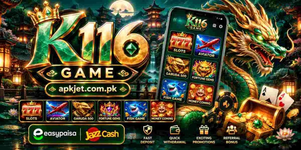 K116 Game APK mobile gaming banner