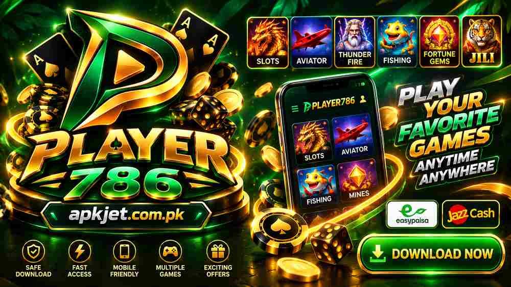 Player786 APK Android gaming app banner